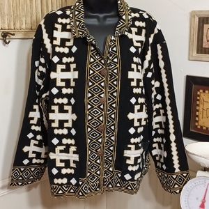 Chico's cropped sleeve button down shirt